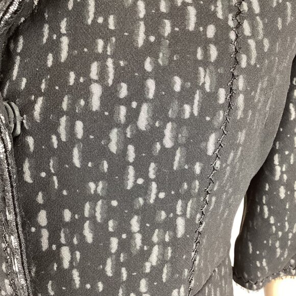 Elie Tahari Black Silk Wool Blend Blazer Size 0 Womens Blazer Jacket Chiffon Raw - Picture 5 of 10